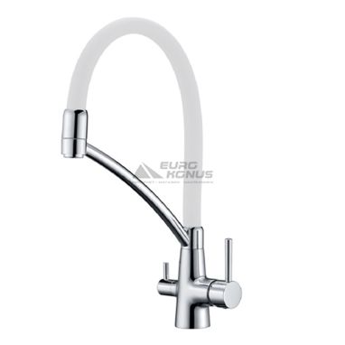 FABIANO Смеситель для кухни на две воды двухрычажный FKM 31.10 Chrome White (8231.403.0061)